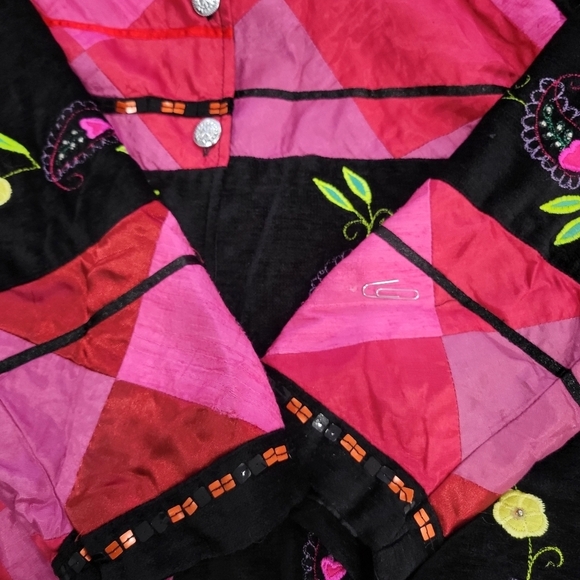 DRAPER'S & DAMON'S Women's Velvet & Silk Panels Embellished Jacket Size L - Picture 16 of 16